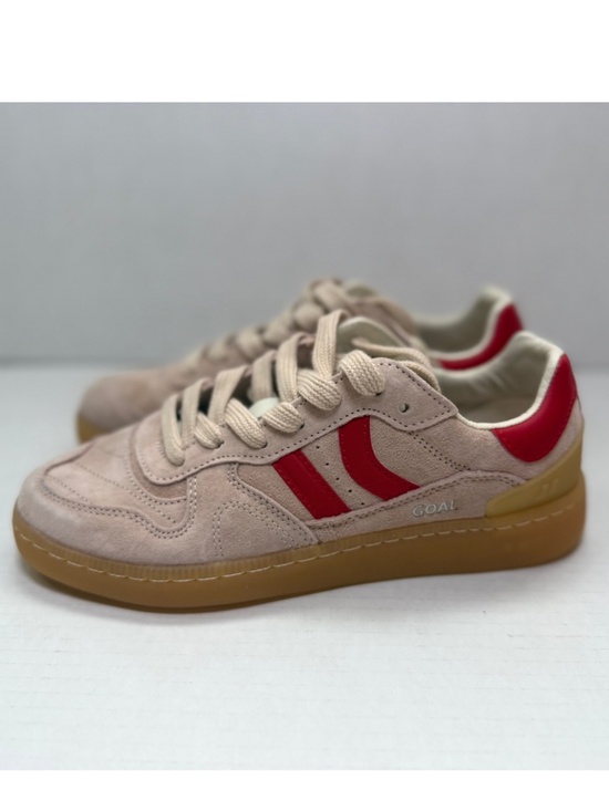 Coolway Shoes - NWOB Coolway Goal Suede Retro Court Sneakers -Marshmallow/Red- size 7.5 US/ 38EU